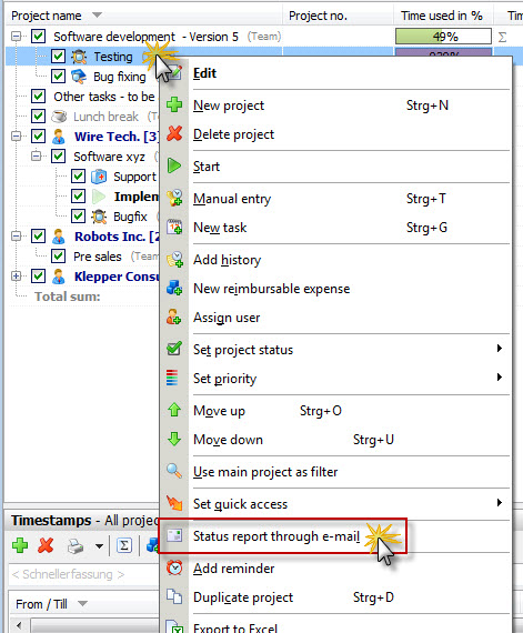 statusreport_per_mail